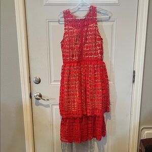 Elegant Red Lace Dress